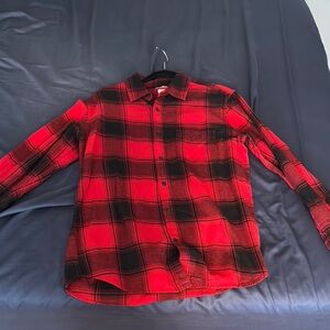 GAP Red and Black Casual Button Down Shirt